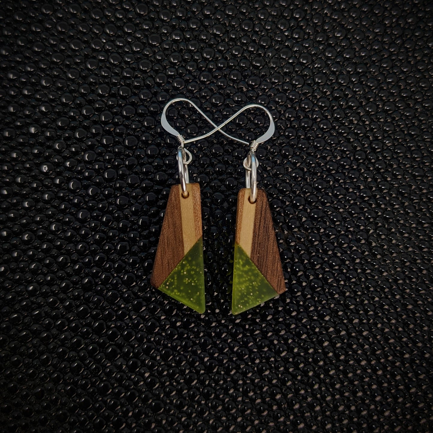 Green Points Dangle Earrings