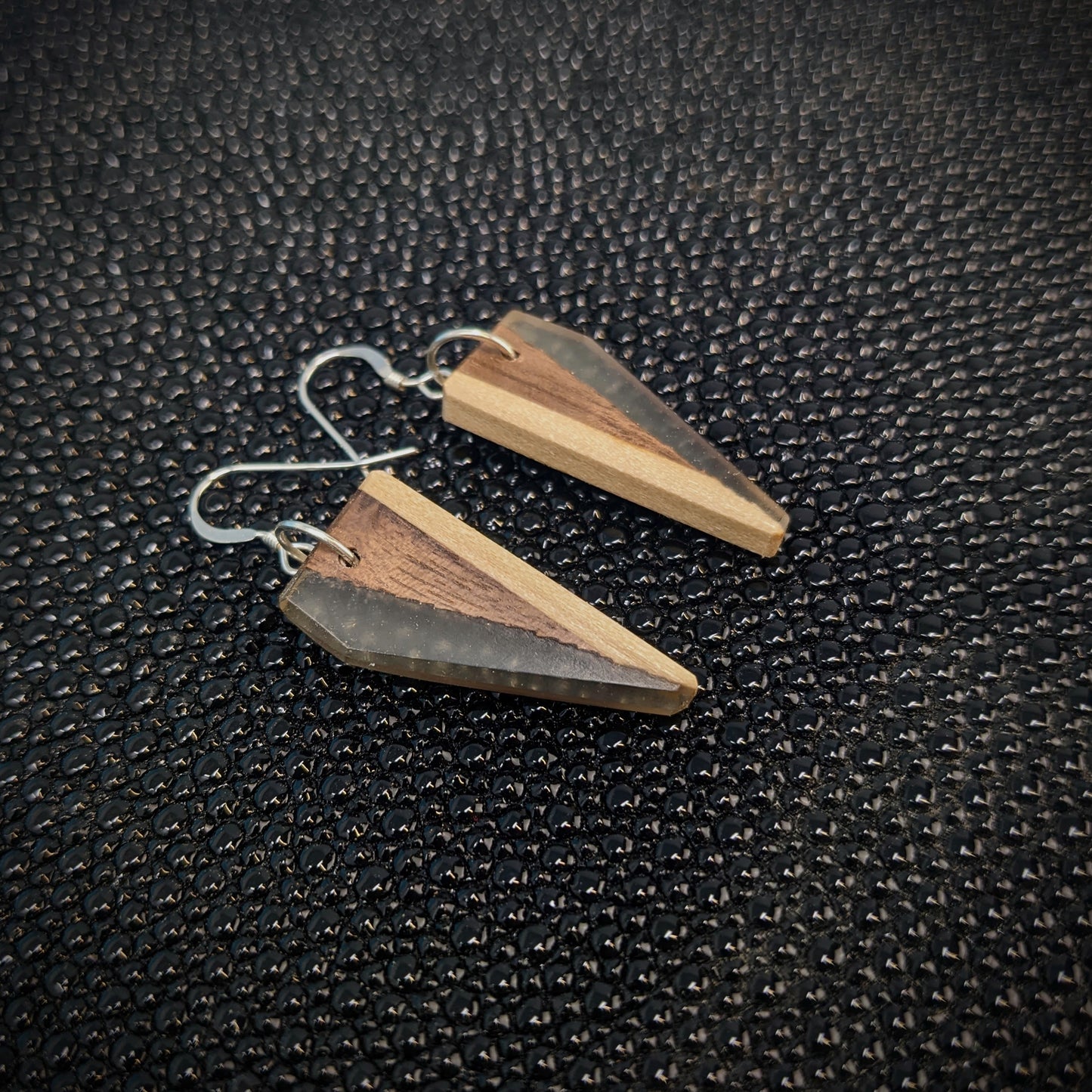 Walnut Triangle Dangle Earrings