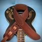 Basket Weave Tooled Leather Guitar Strap