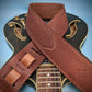 Basket Weave Tooled Leather Guitar Strap