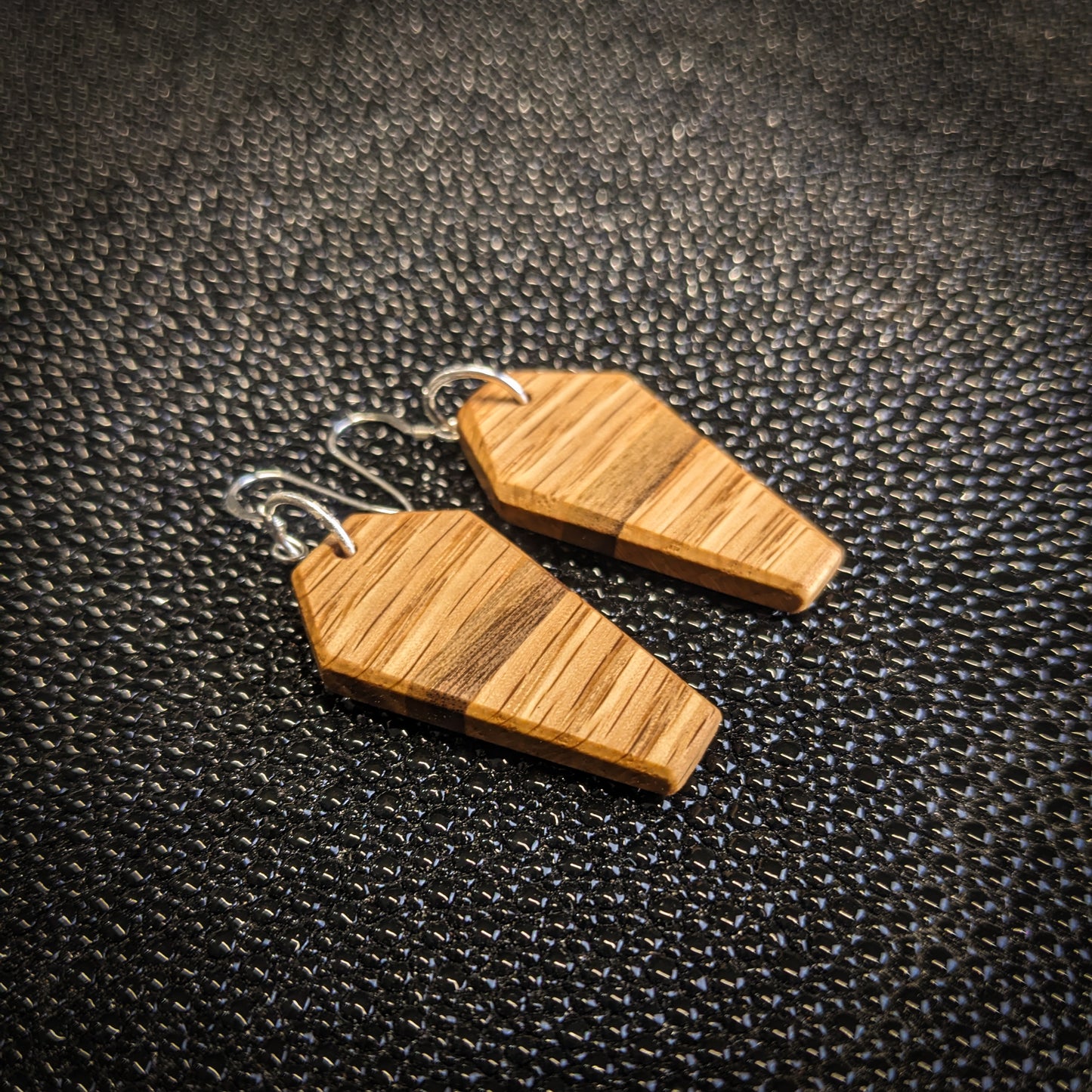 Oak Coffin Dangle Earrings