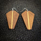 Walnut Coffin Dangle Earrings