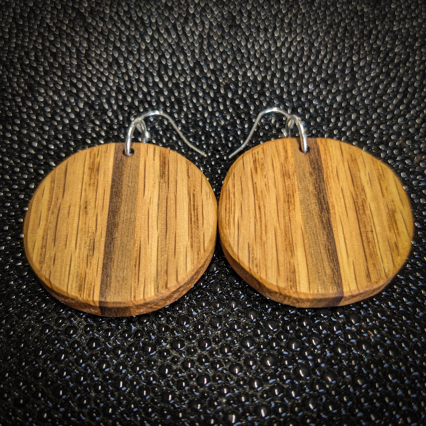 Big Striped Circle Dangle Earrings