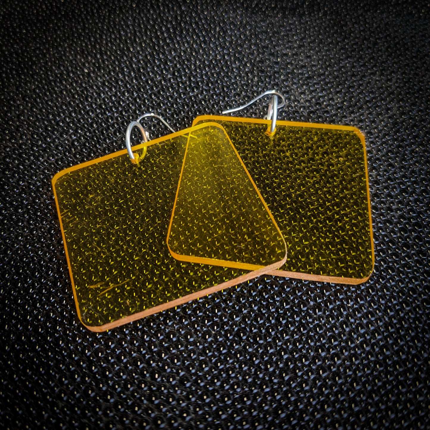 Yellow Square Dangle Earrings