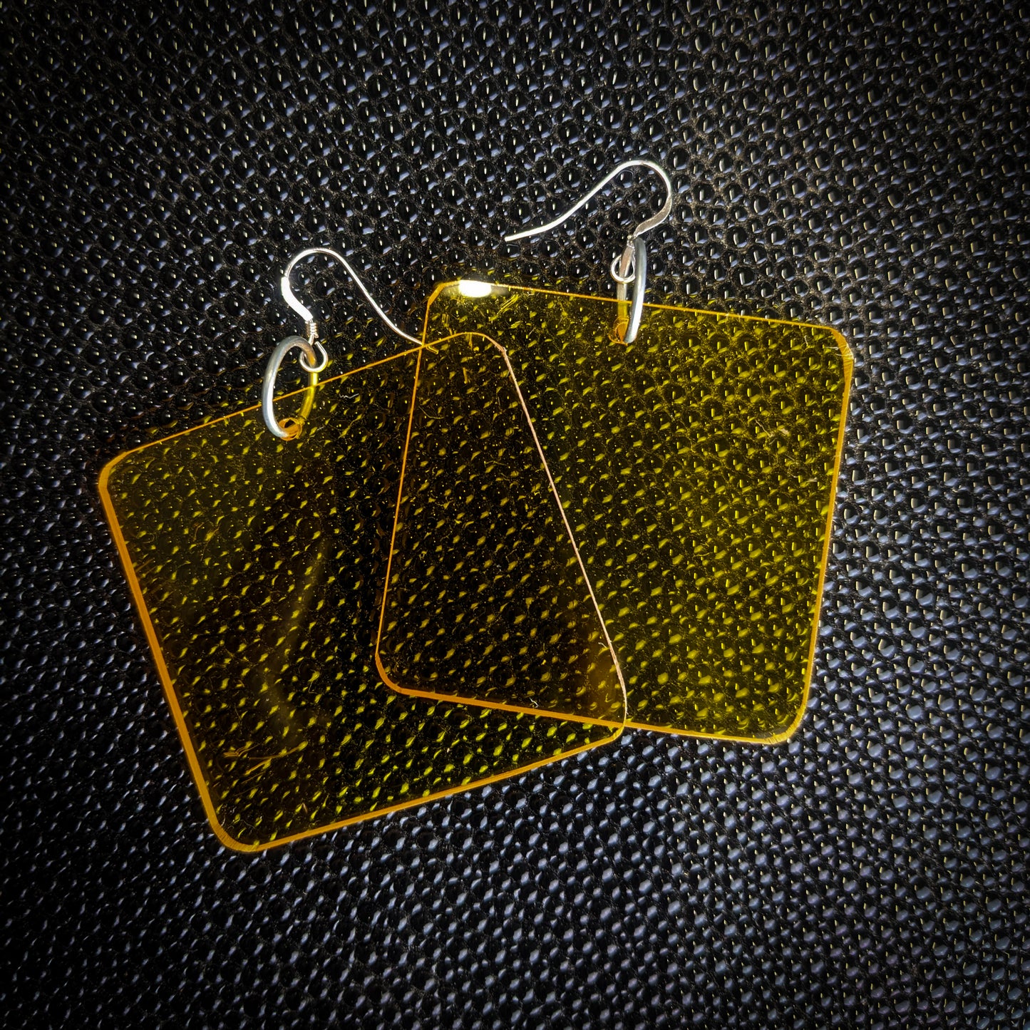 Yellow Square Dangle Earrings