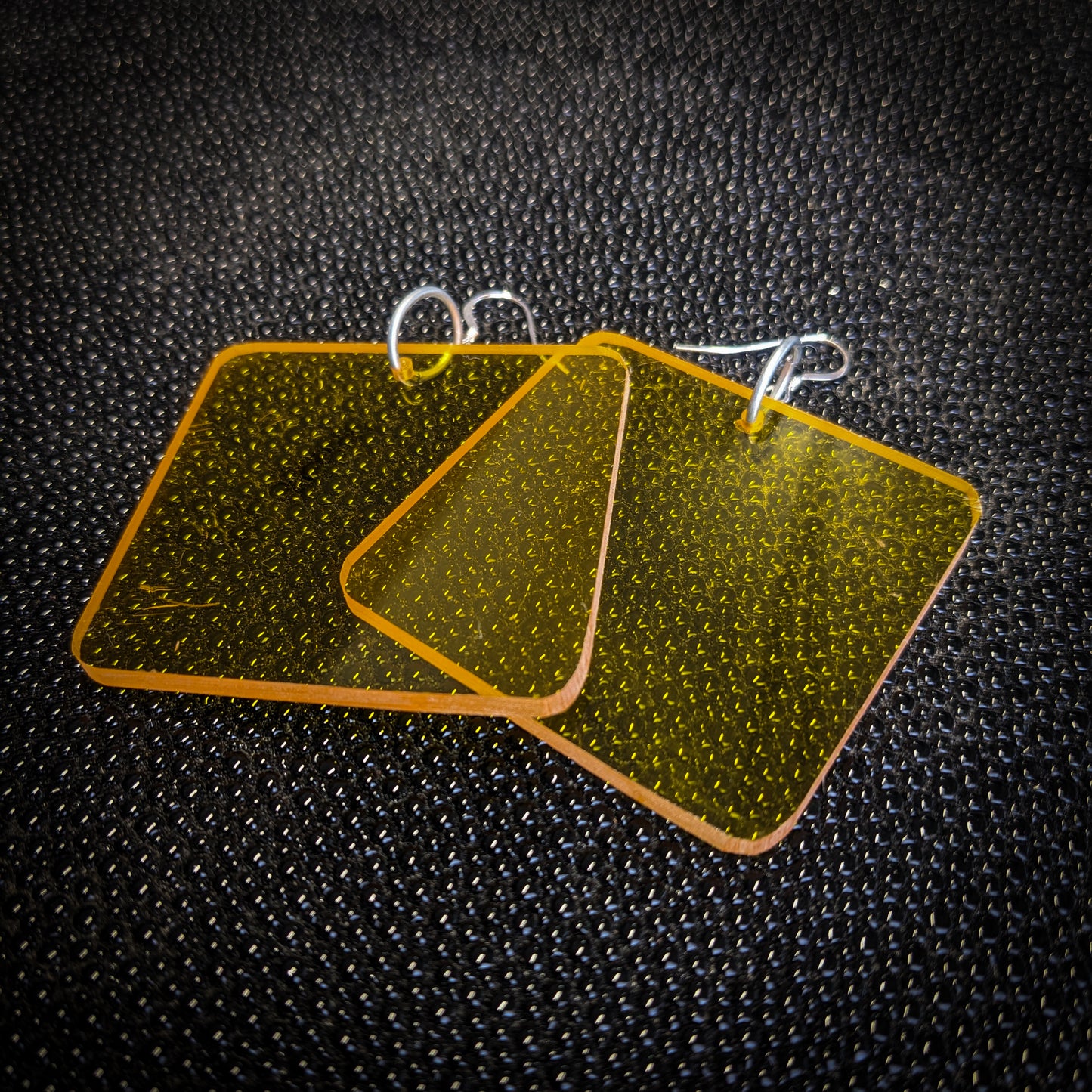 Yellow Square Dangle Earrings