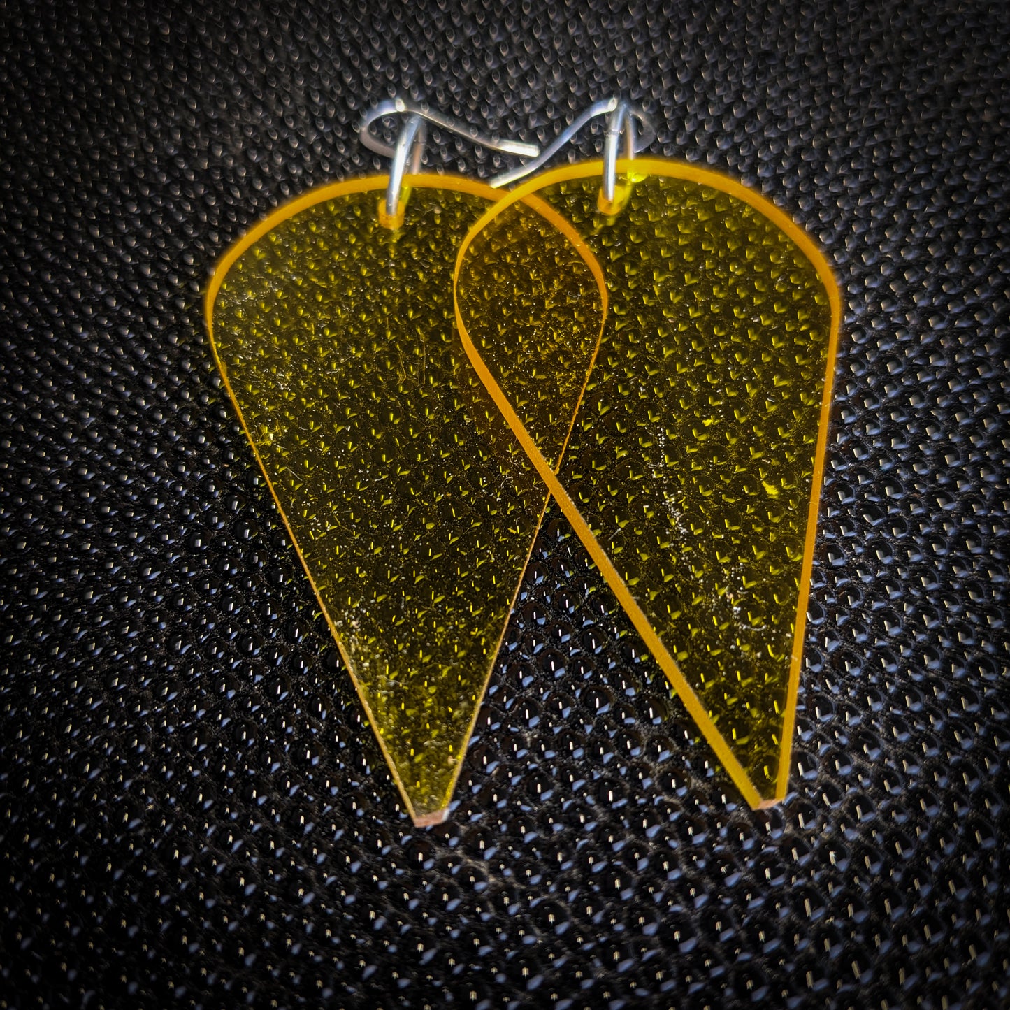 Yellow Rounded Point Dangle Earrings