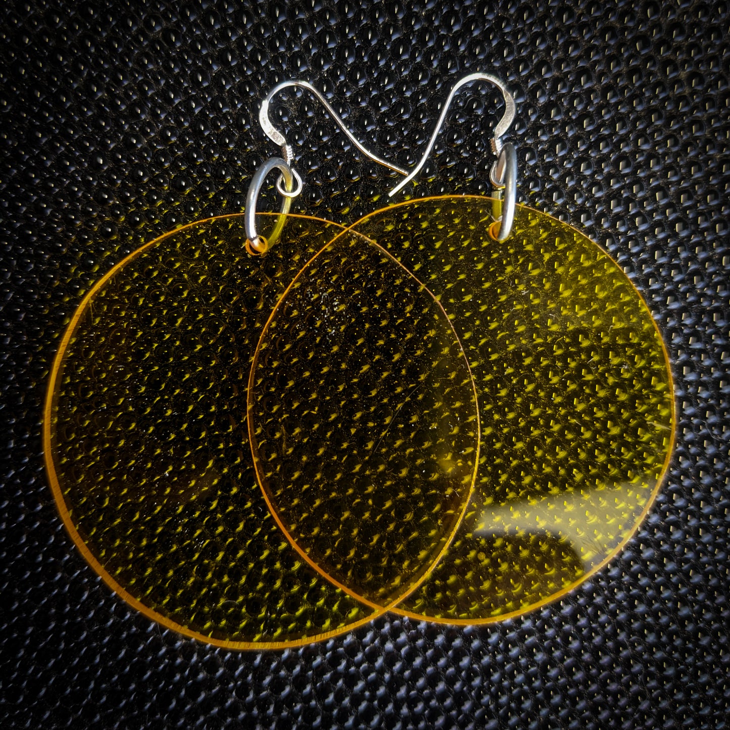 Yellow Circle Dangle Earrings