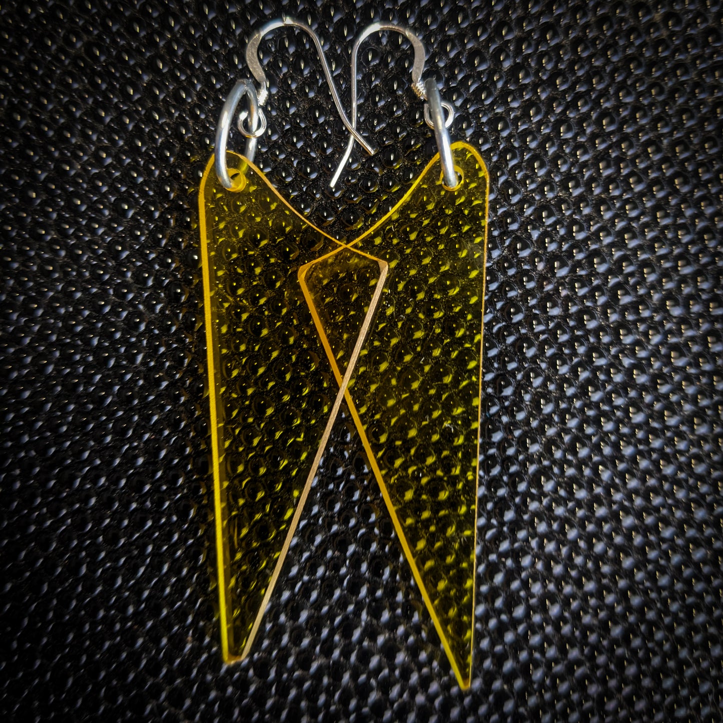 Yellow Swoop Dangle Earrings