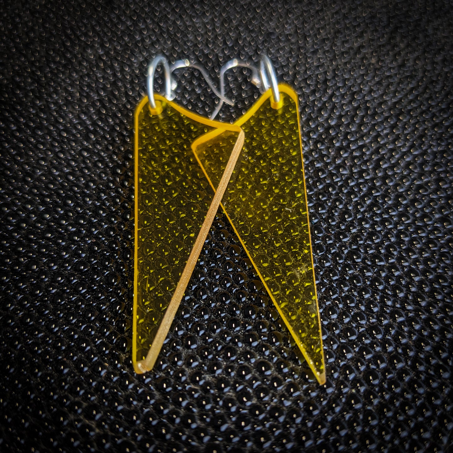 Yellow Swoop Dangle Earrings