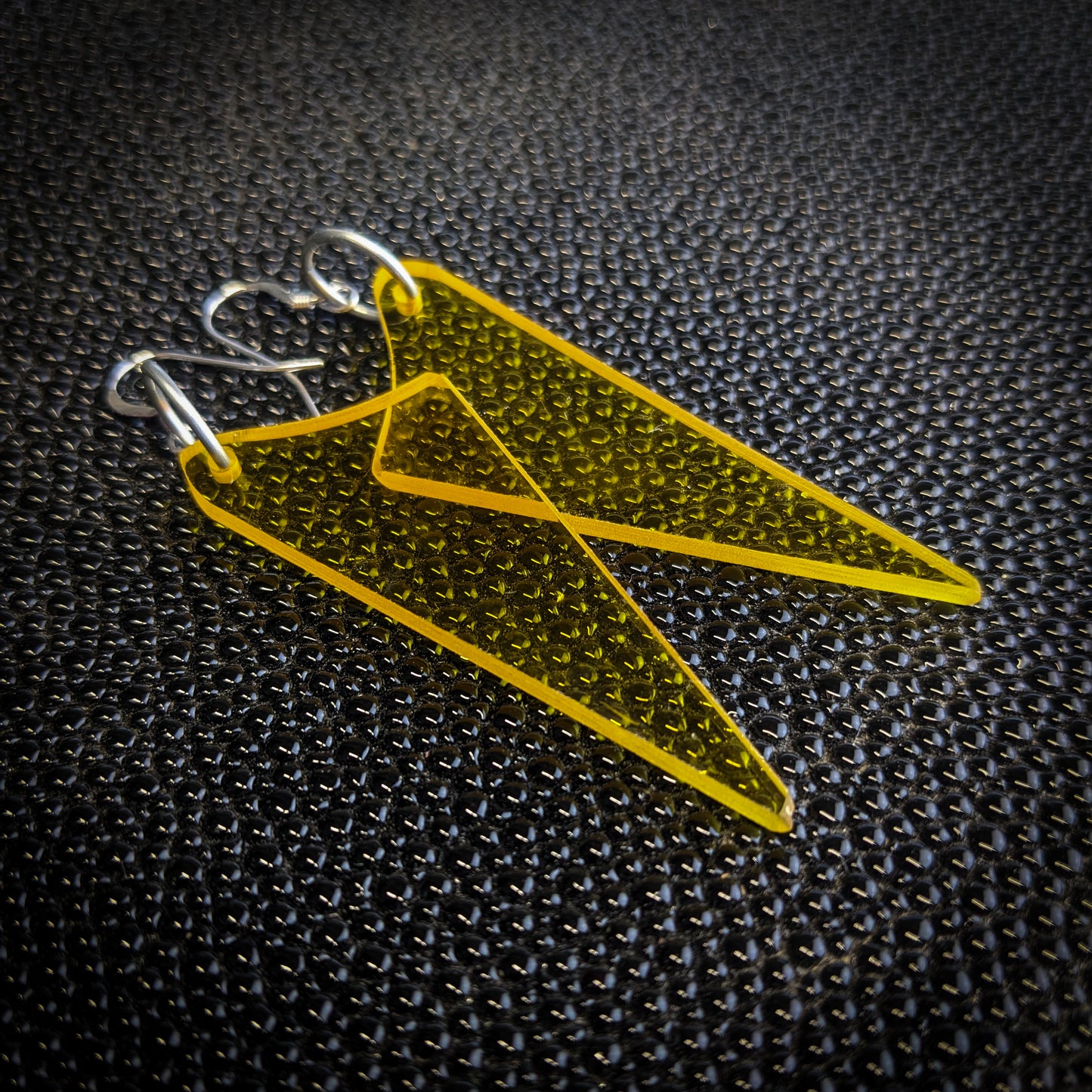 Yellow Swoop Dangle Earrings