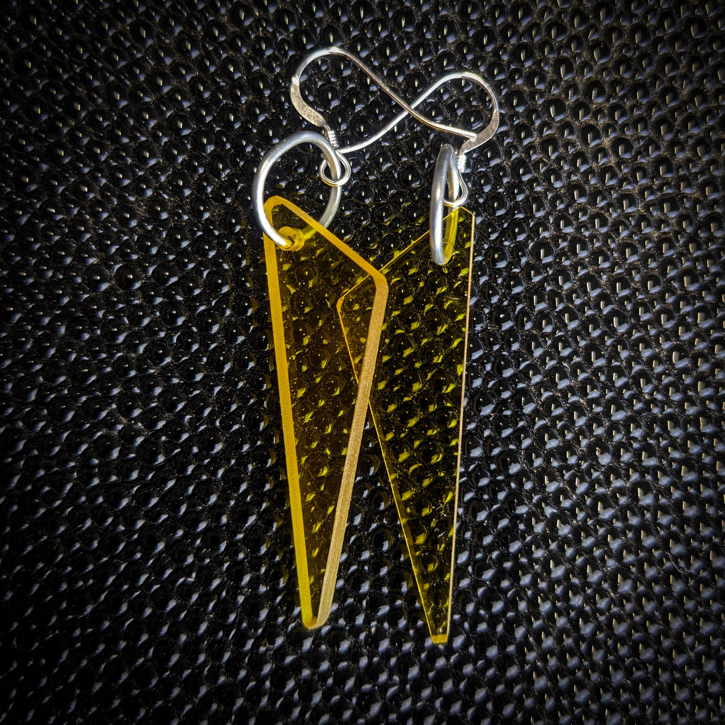 Small Yellow Spear Dangle Earrings