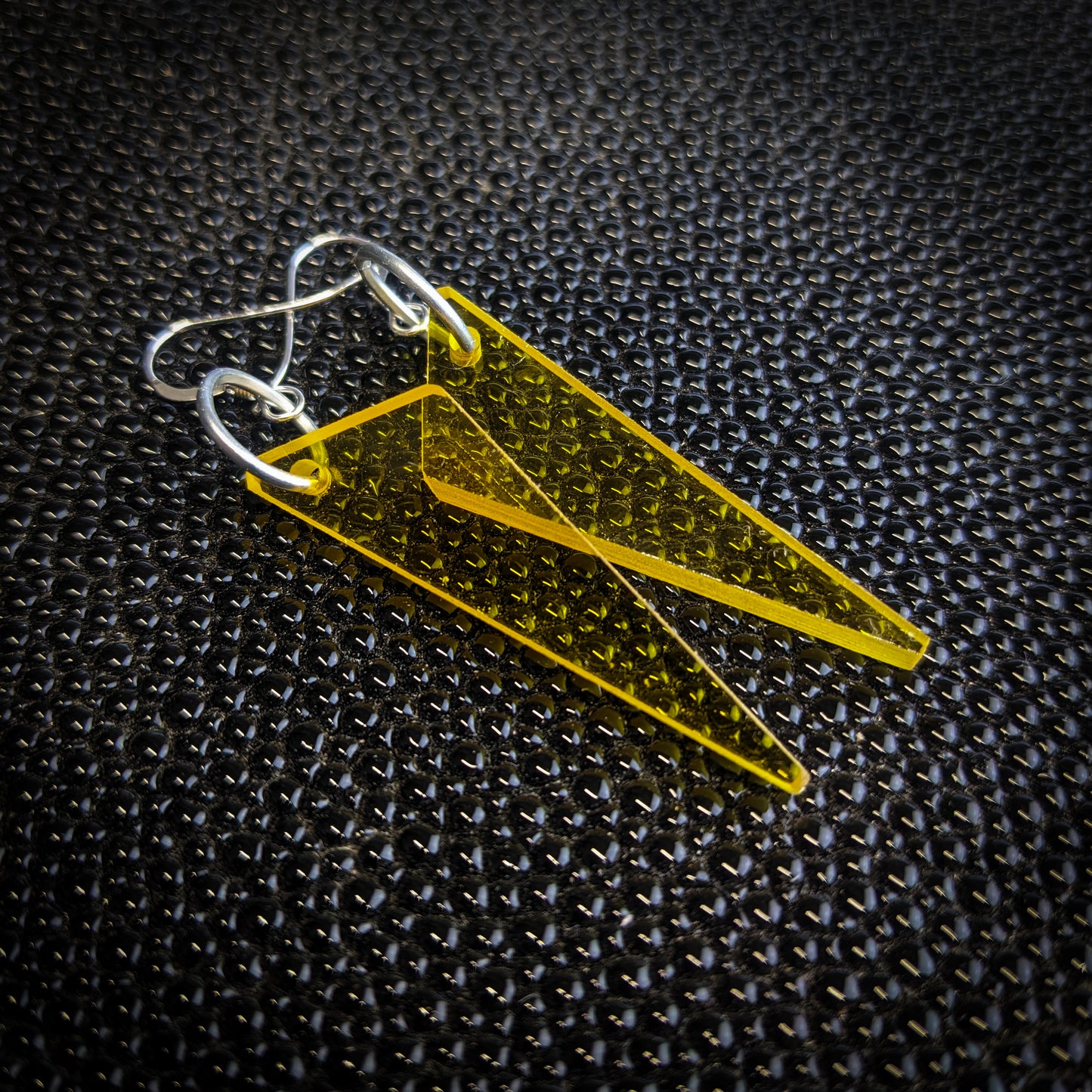 Small Yellow Spear Dangle Earrings