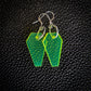 Small Neon Green Coffin Dangle Earrings