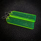 Neon Green Tag Dangle Earrings