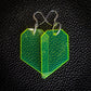 Short Neon Green Shard Dangle Earrings
