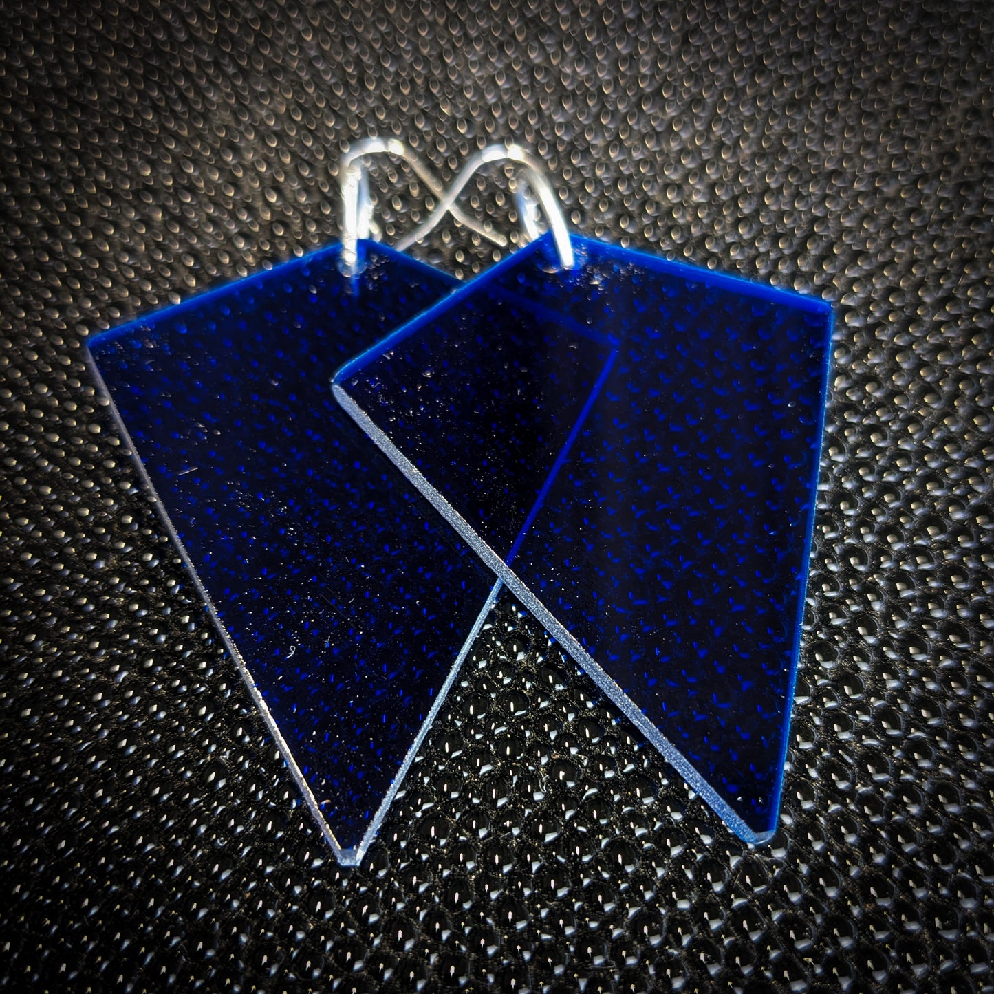 Dark Blue Kite Dangle Earrings