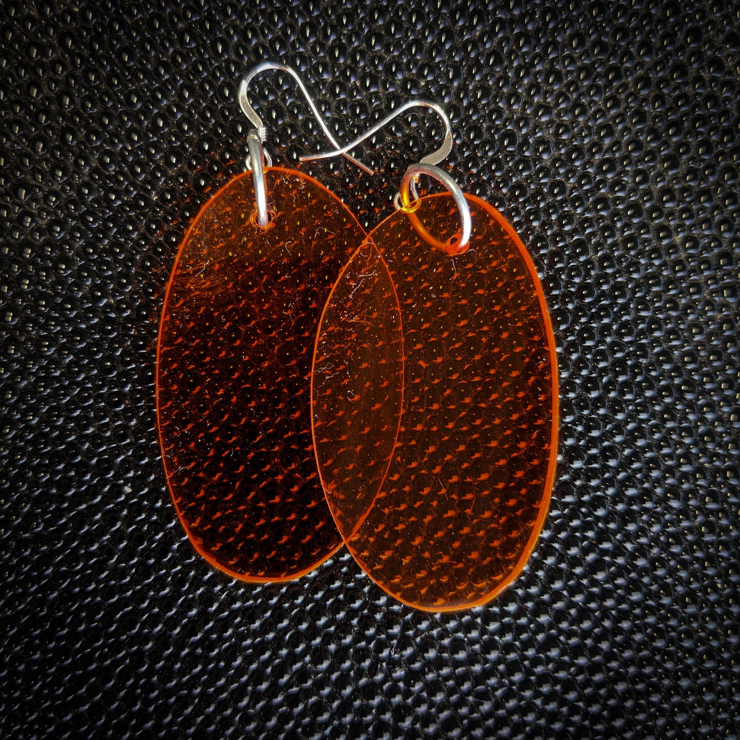 Orange Oval Dangle Earrings
