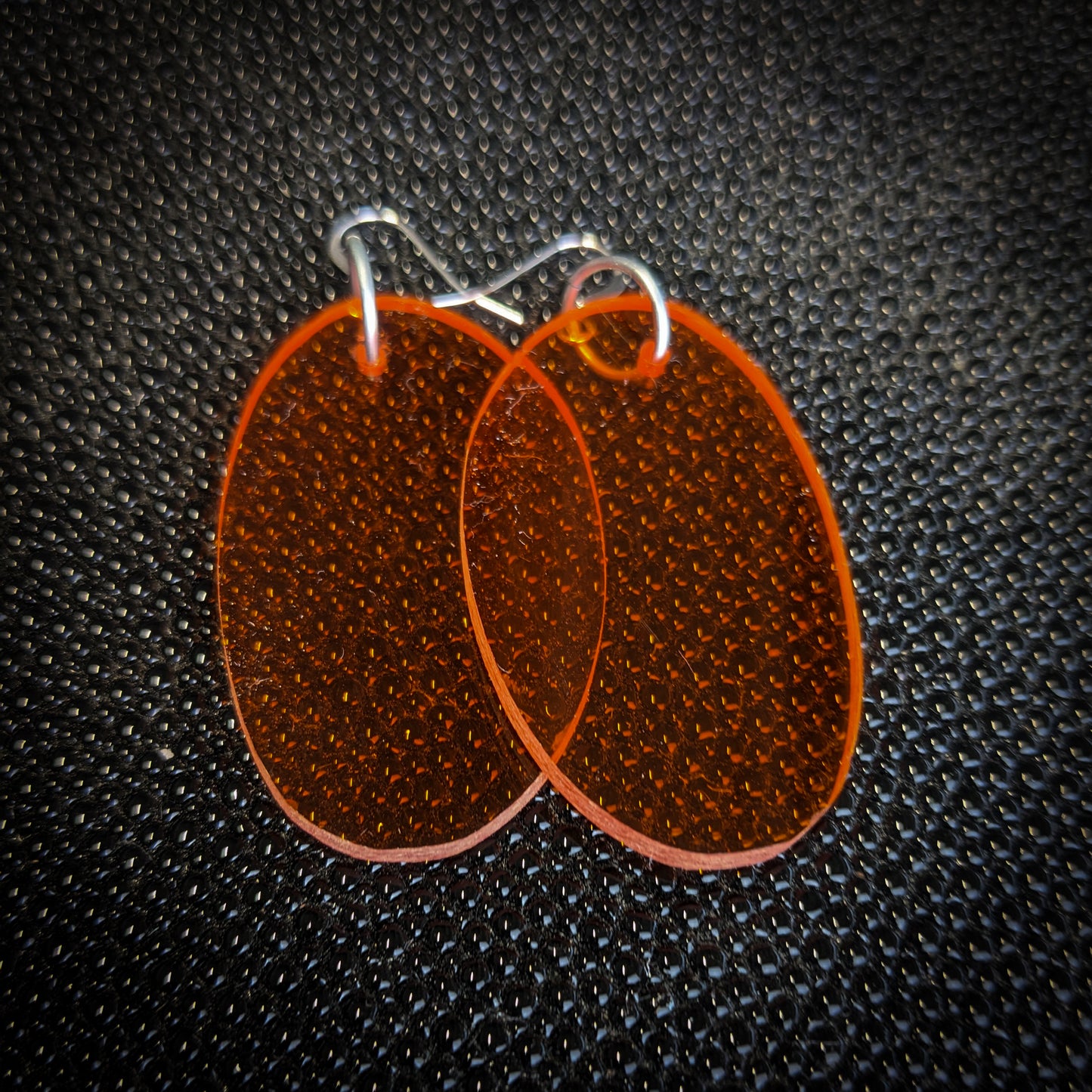 Orange Oval Dangle Earrings
