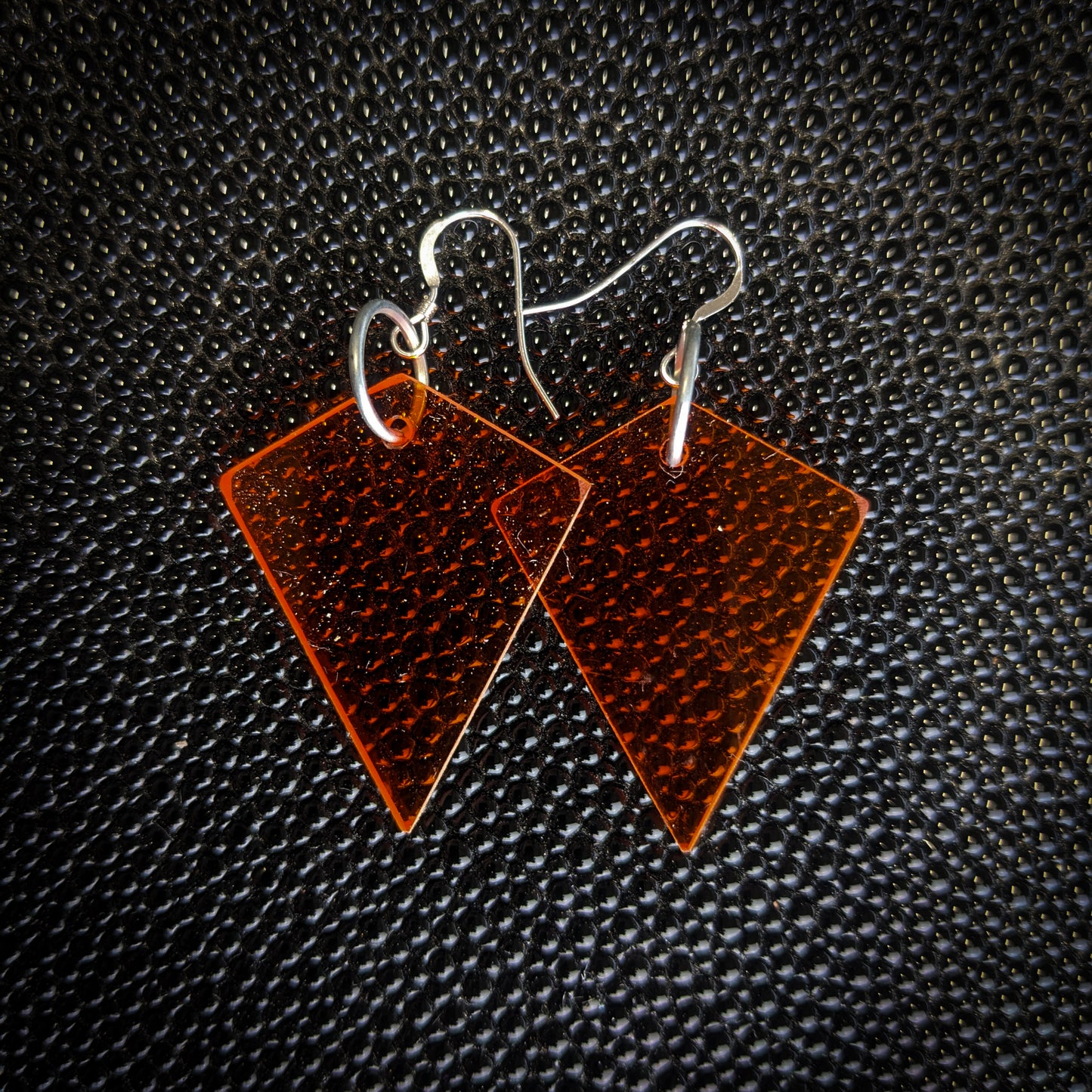 Small Orange Kite Dangle Earrings