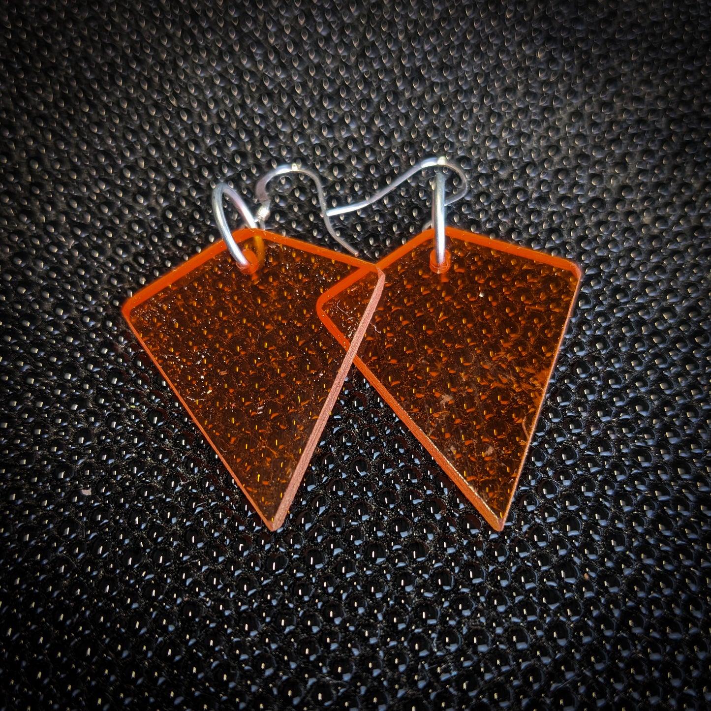 Small Orange Kite Dangle Earrings