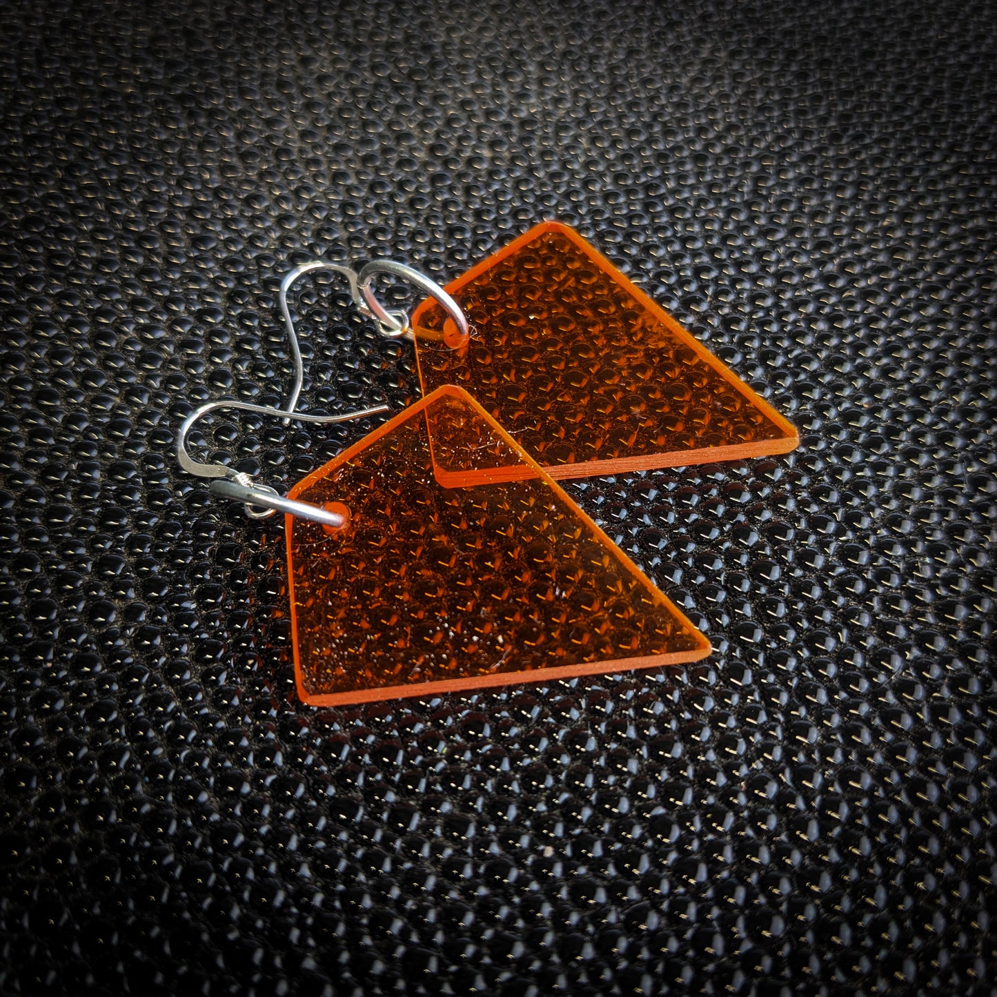 Small Orange Kite Dangle Earrings