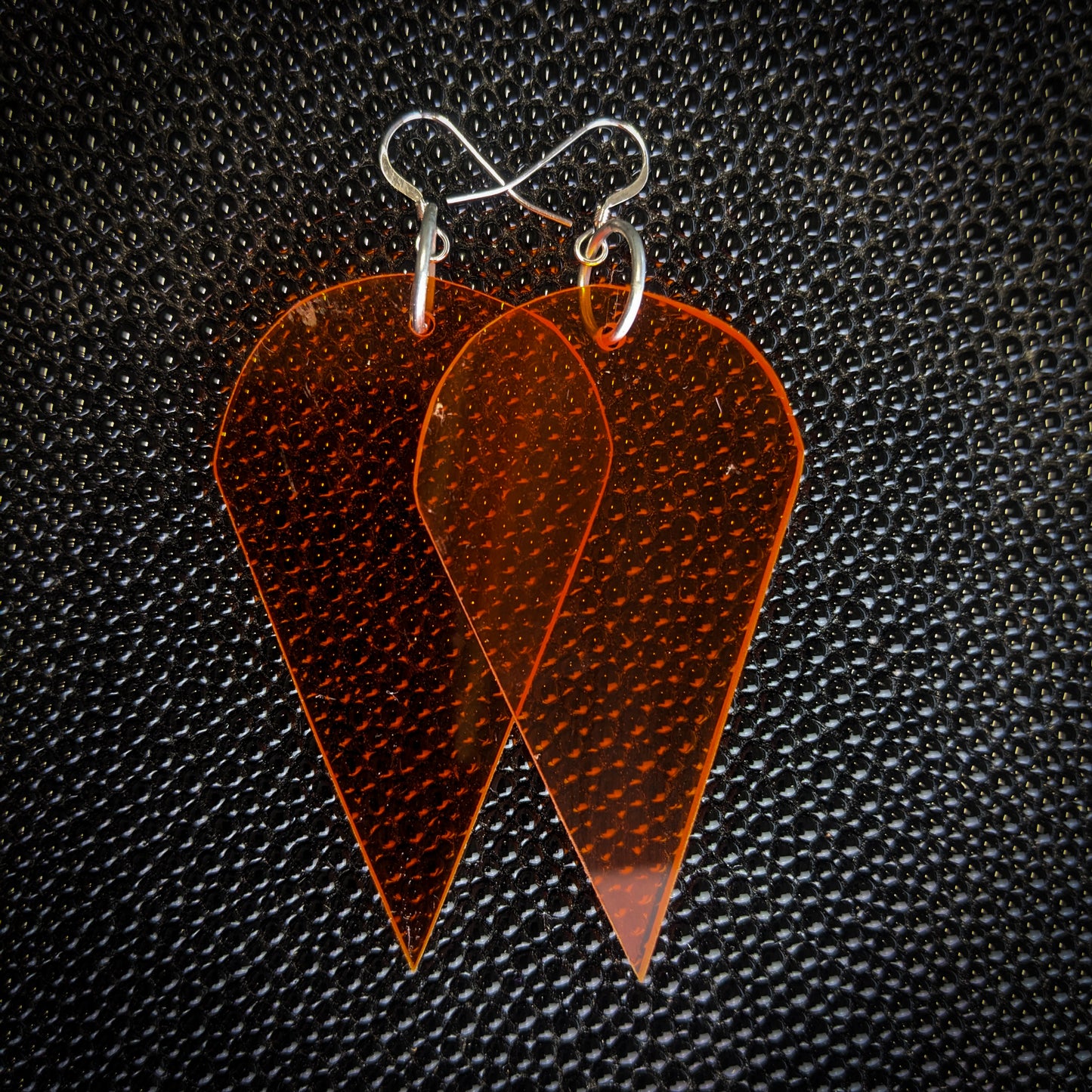 Orange Rounded Point Dangle Earrings