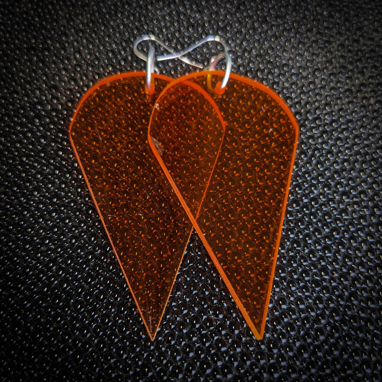 Orange Rounded Point Dangle Earrings