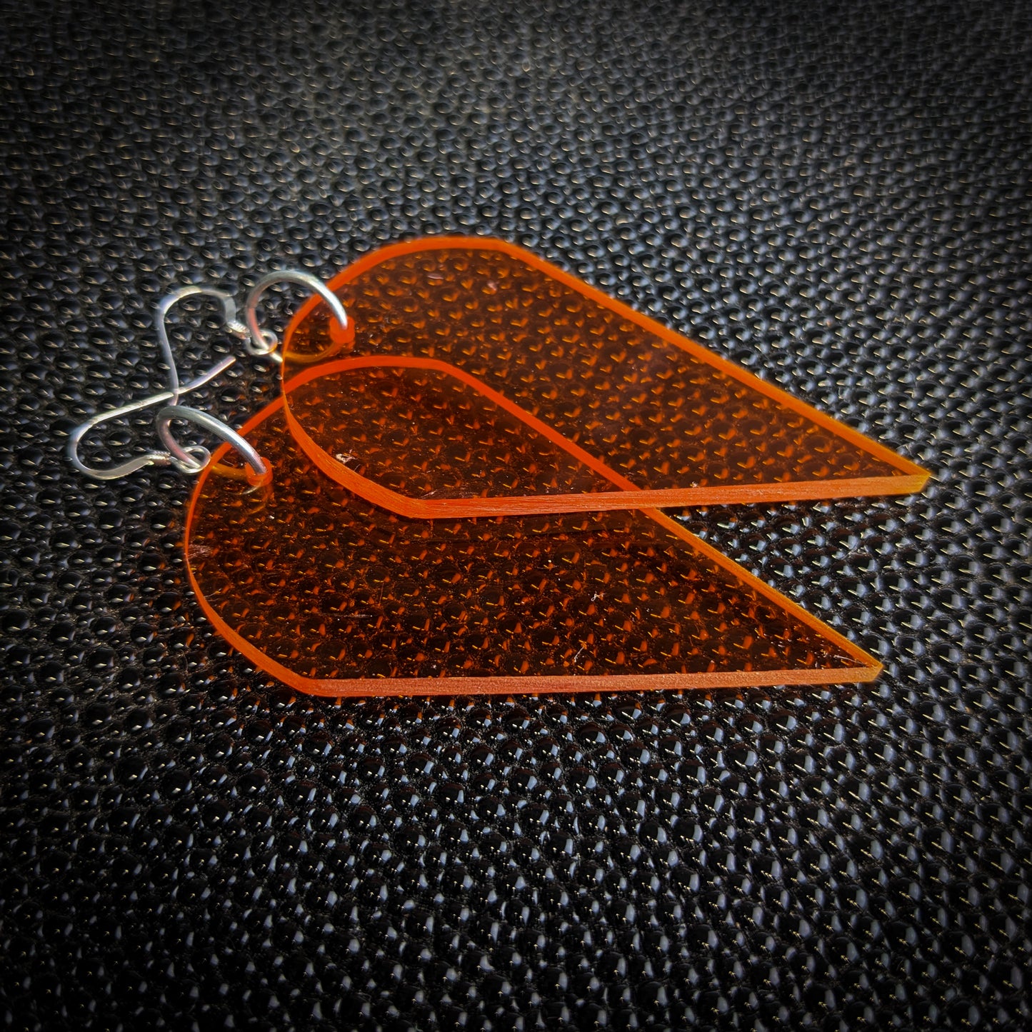 Orange Rounded Point Dangle Earrings