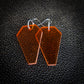 Orange Coffin Dangle Earrings