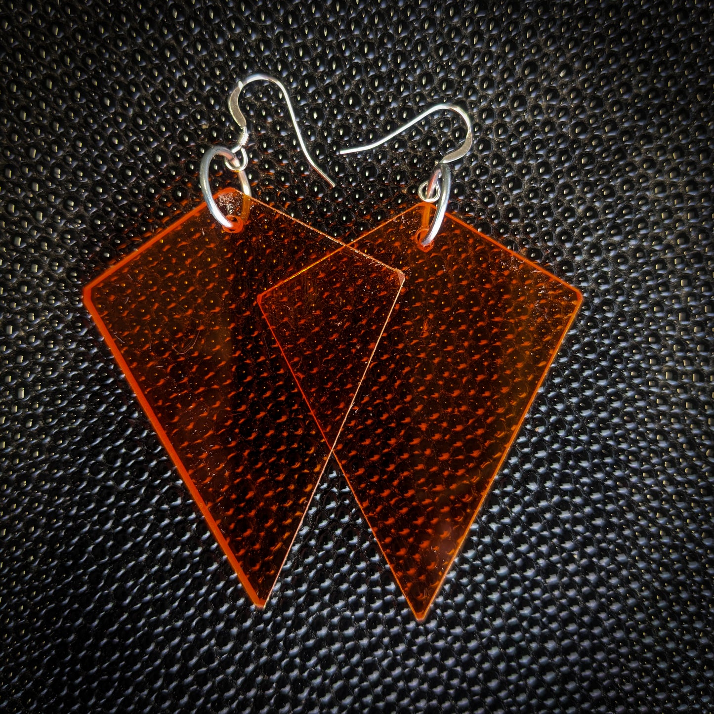 Orange Kite Dangle Earrings