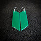 Green Diagonal Dangle Earrings
