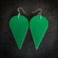Green Rounded Point Dangle Earrings