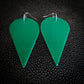 Green Rounded Point Dangle Earrings