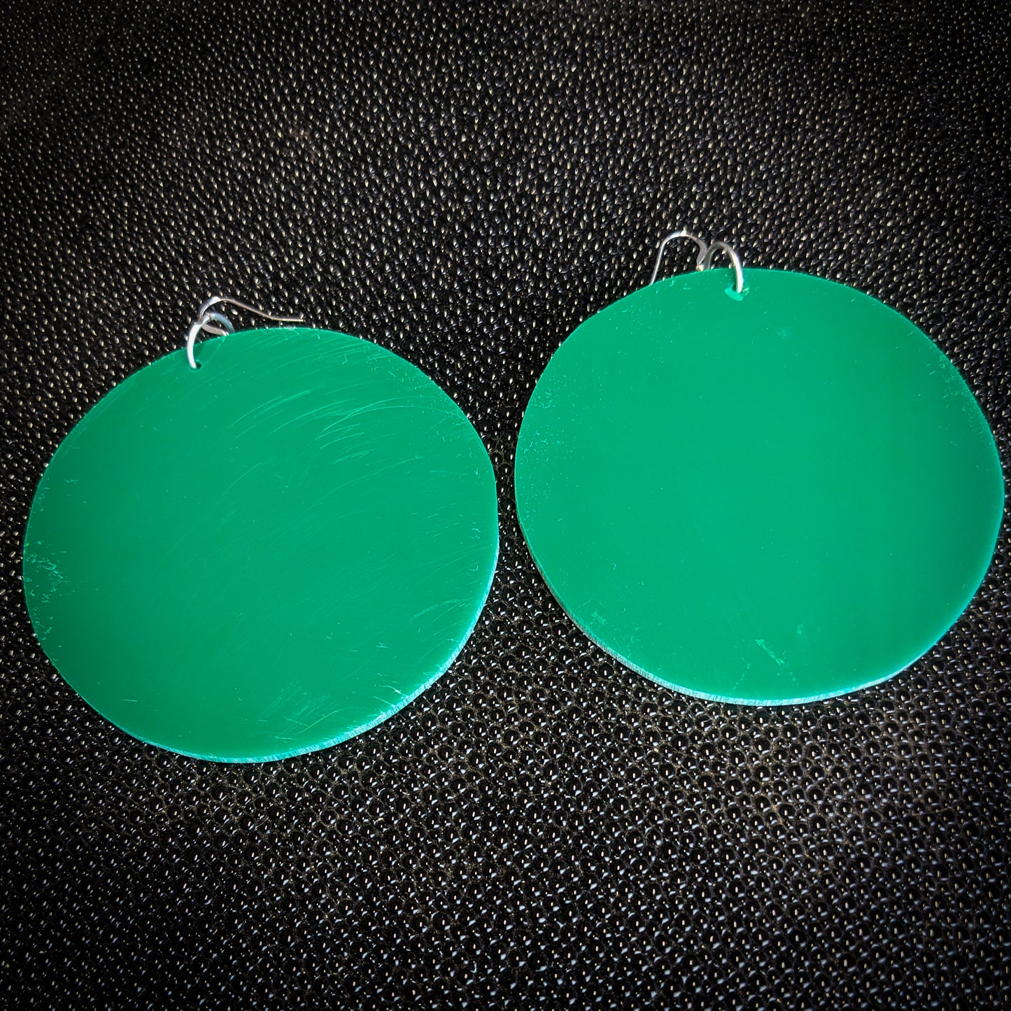 Big Green Circle Dangle Earrings