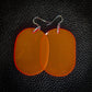 Neon Orange Oval Dangle Earrings