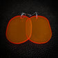 Neon Orange Oval Dangle Earrings