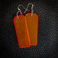 Neon Orange Tag Dangle Earrings