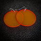 Neon Orange Circle Dangle Earrings