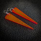 Neon Orange Narrow Triangle Dangle Earrings