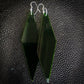 Dark Green Narrow Slant Dangle Earrings
