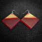 Red Square Dangle Earrings