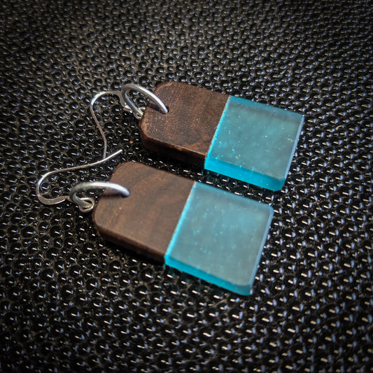 Turquoise Half and Half Dangle Earrings