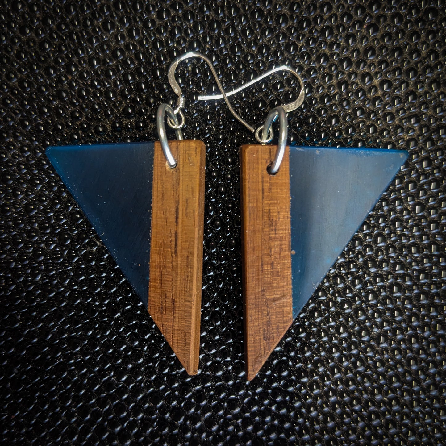 Blue Triangles Dangle Earrings