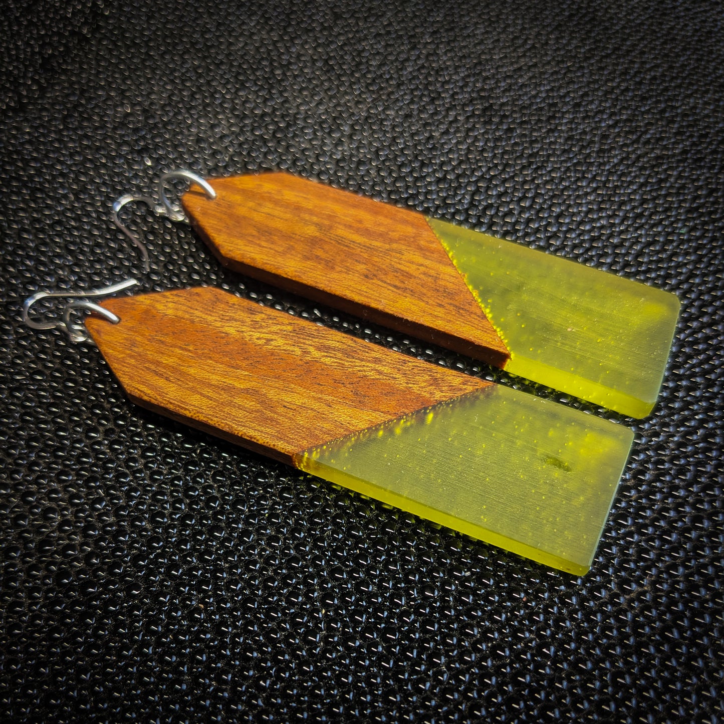 Big Yellow Slant Dangle Earrings