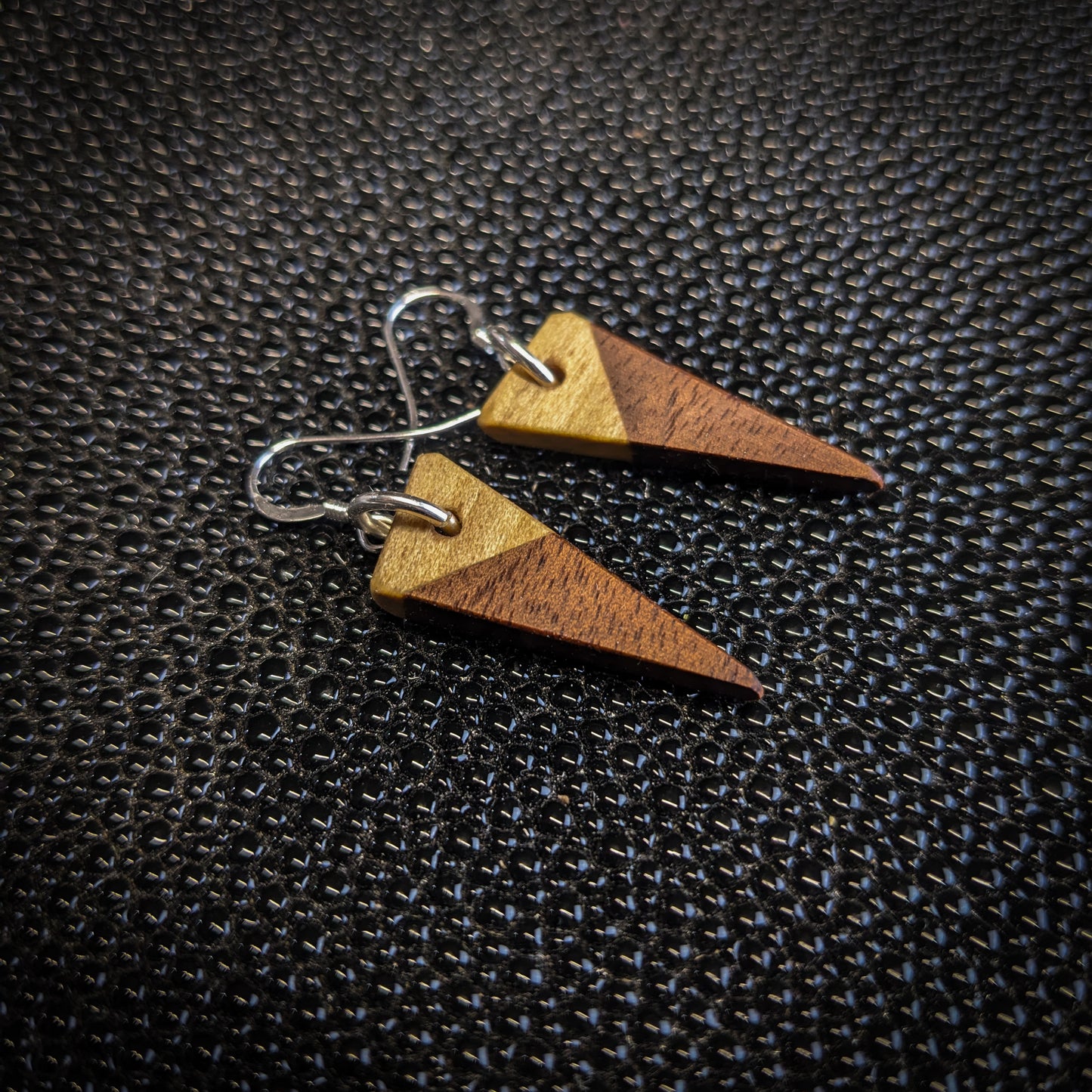 Small Diagonal Triangle Dangle Earrings