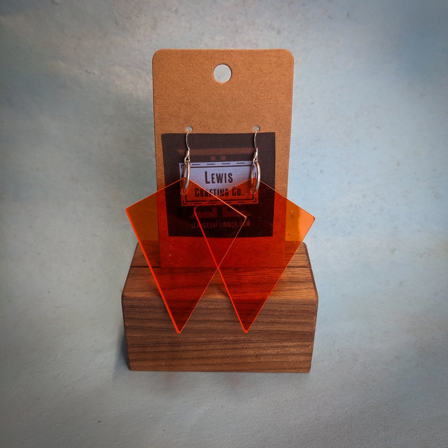 Orange Kite Dangle Earrings