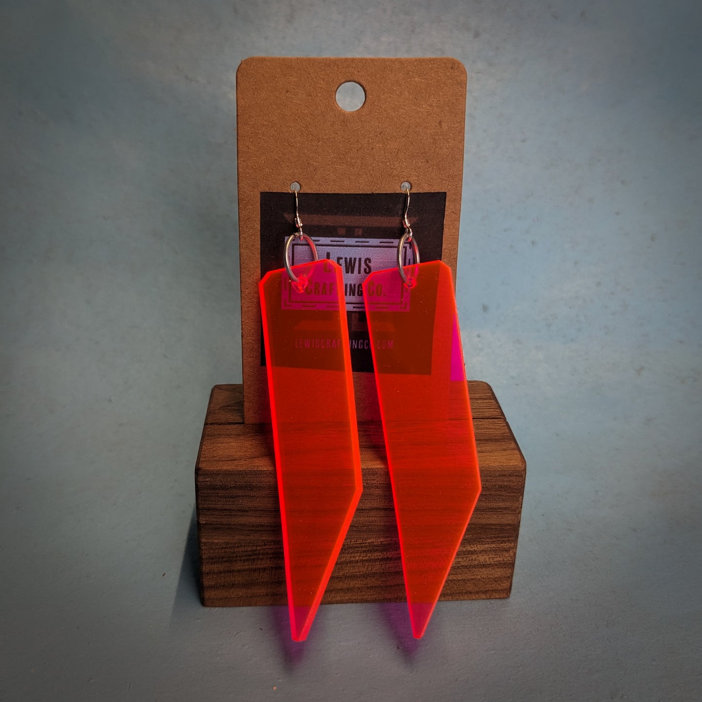 Neon Orange Shards Dangle Earrings