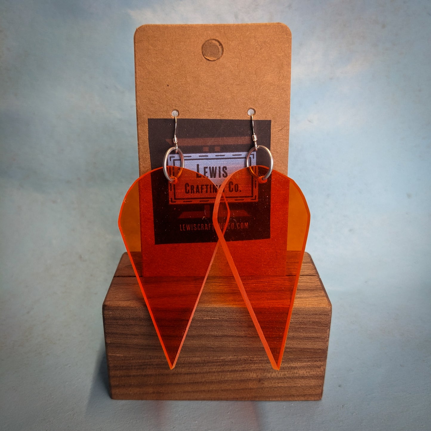 Orange Rounded Point Dangle Earrings