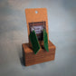 Green Diagonal Dangle Earrings